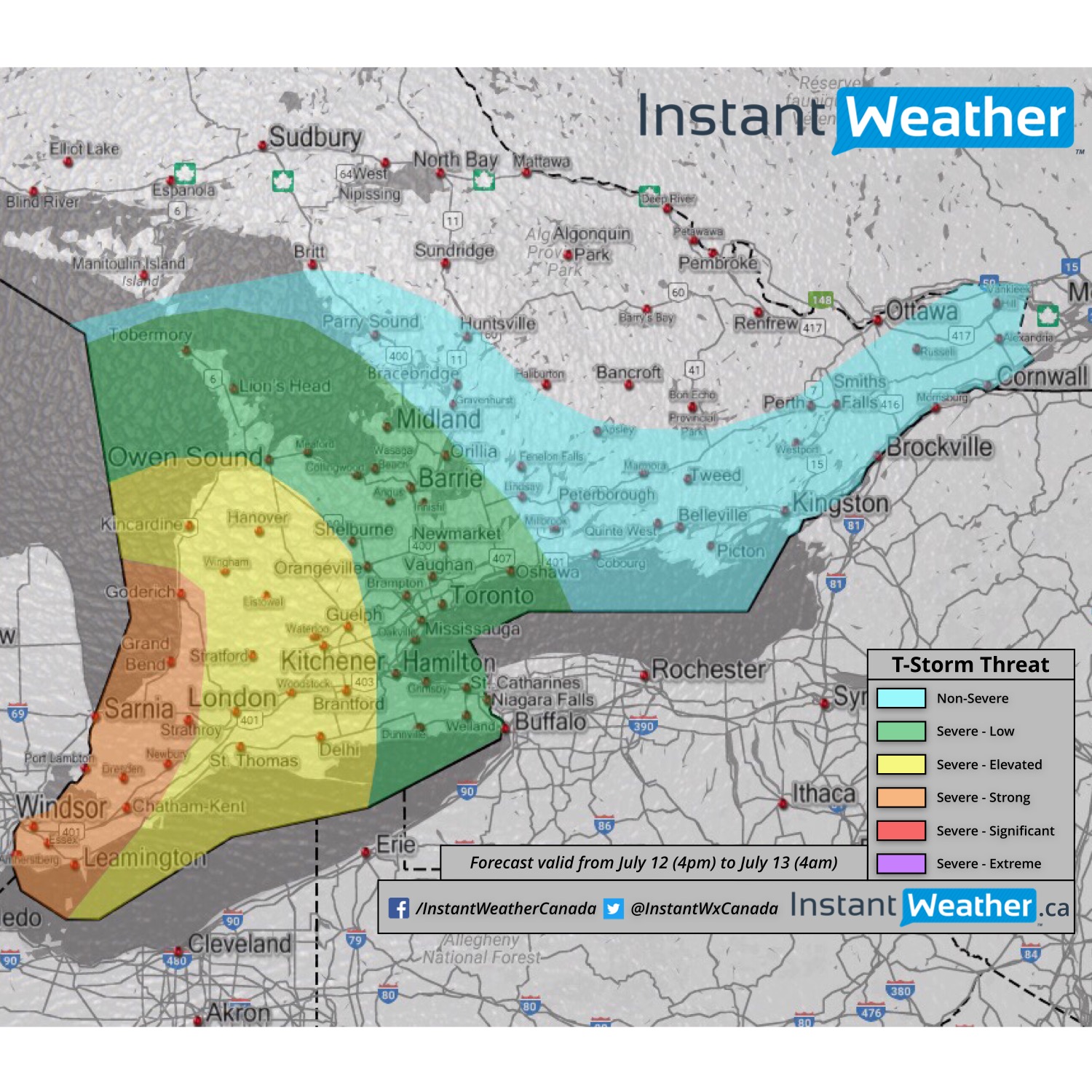 Risk of severe thunderstorms return to Southern Ontario on Wednesday ...