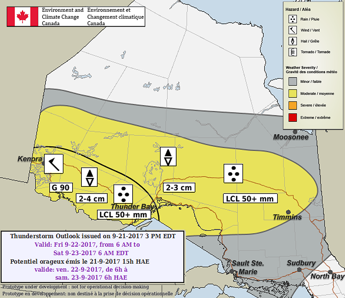 Environment Canada Forecasting Hail, Damaging Winds & Isolated Flooding
