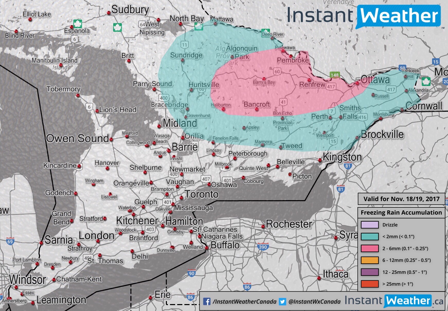 Winter Storm to Impact Southern Ontario with Freezing Rain and up to