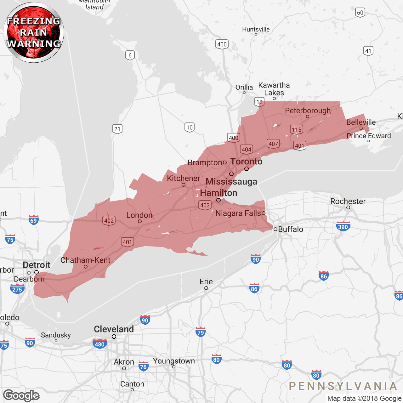 Freezing Rain Warning Continued