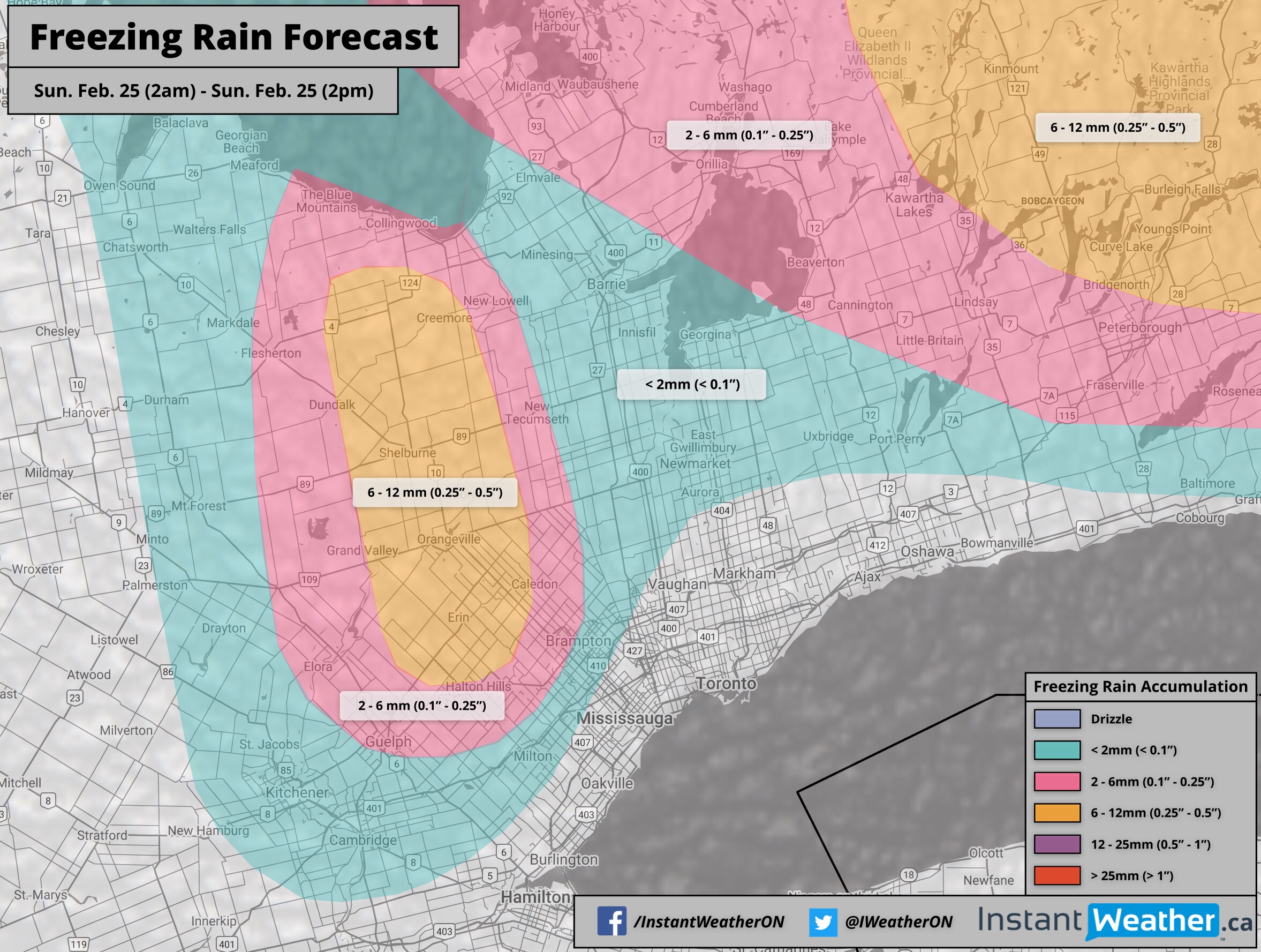 Risk of Prolonged Freezing Rain Across Parts of Southern Ontario on ...