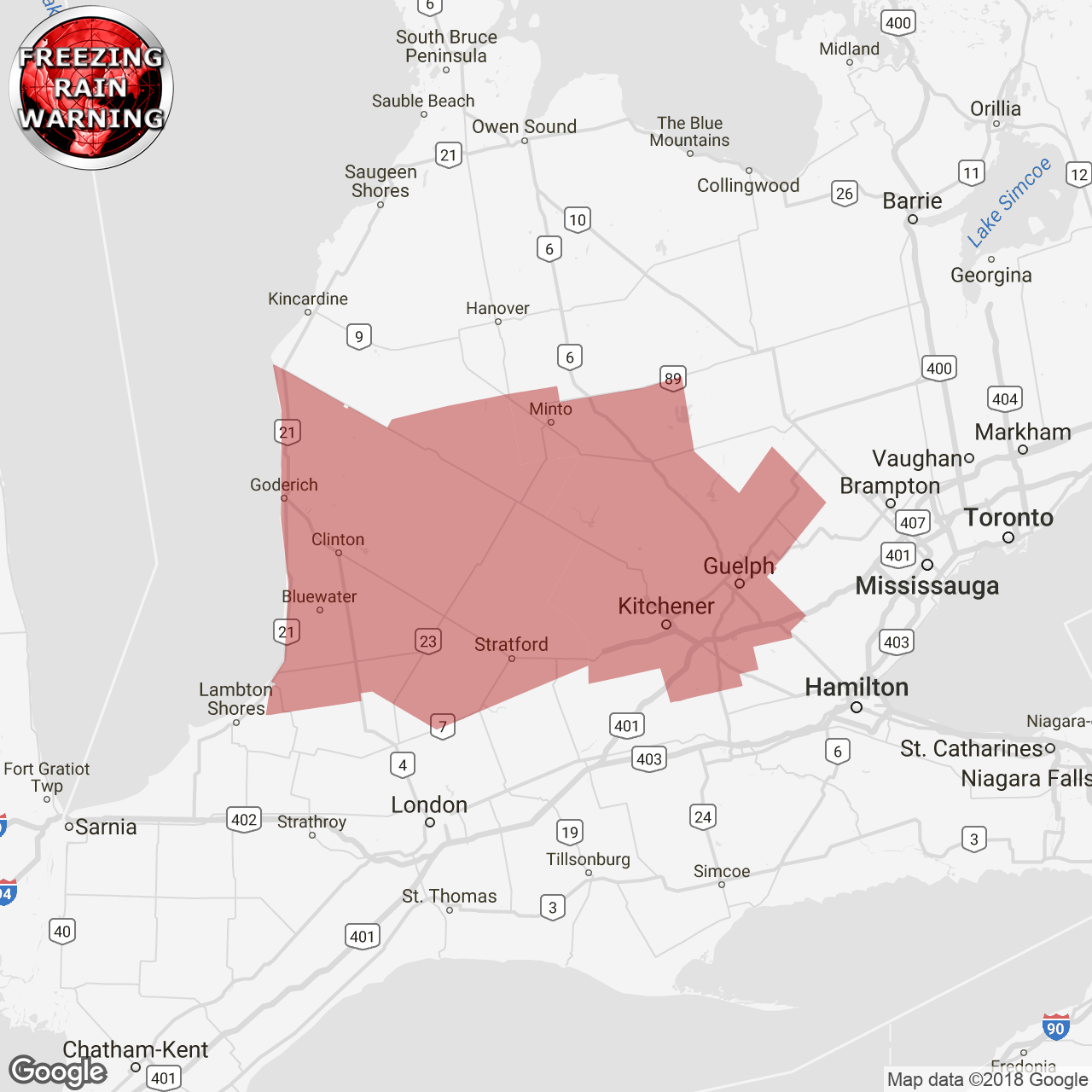 Freezing Rain Warning Issued