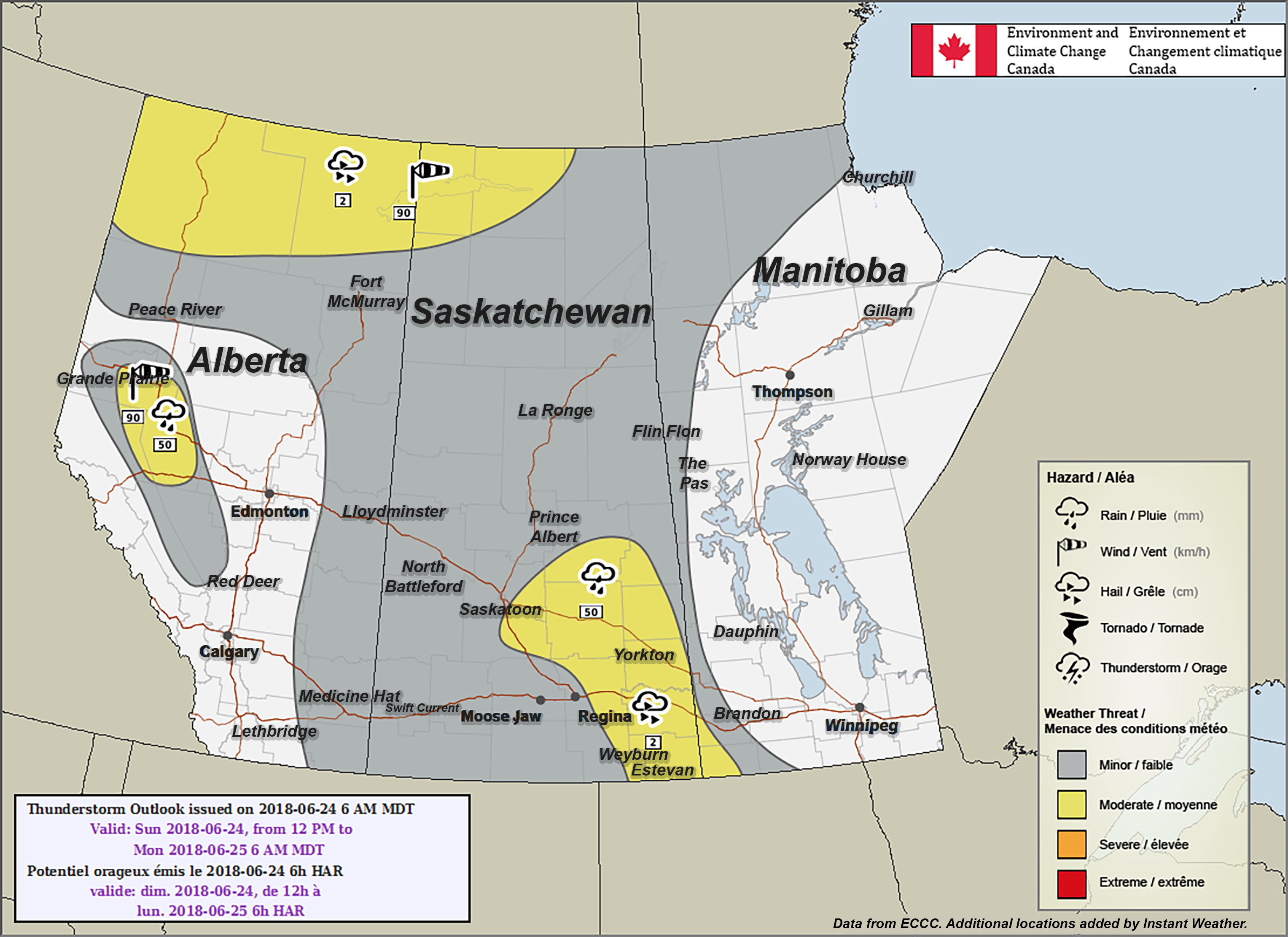 Yorkton, Estevan and Weyburn Included in Environment Canada's Forecast