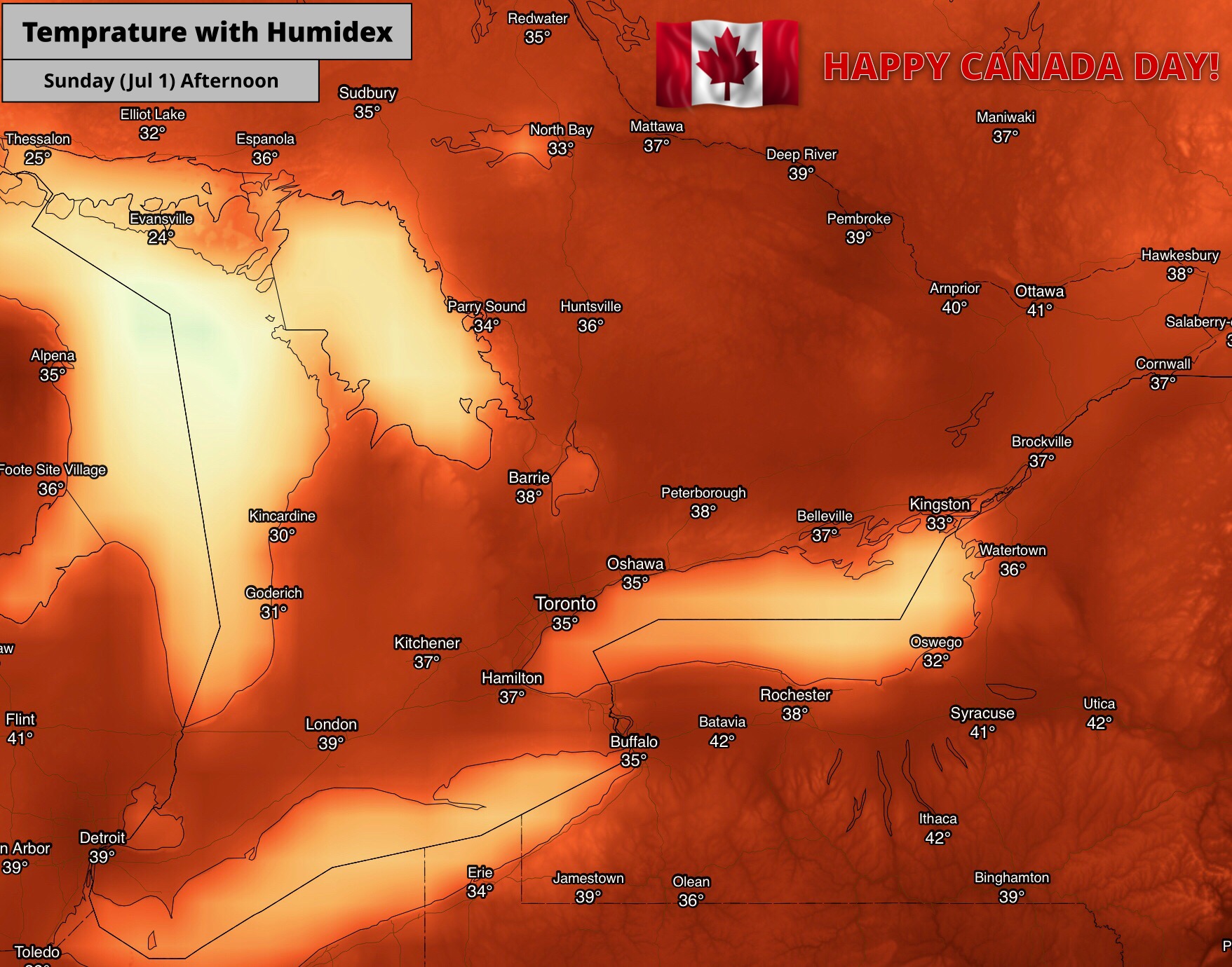 Potential Heat Wave and Severe Thunderstorm Risk for Canada Day Weekend