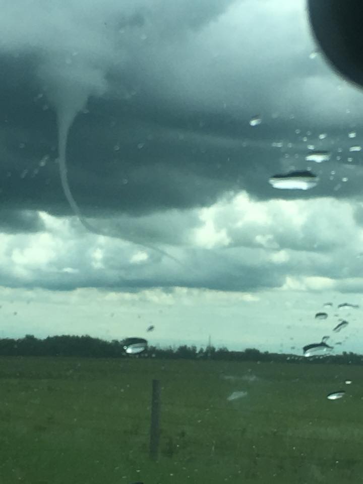 Incredible funnel cloud photos coming out of Arcola, SK this afternoon!