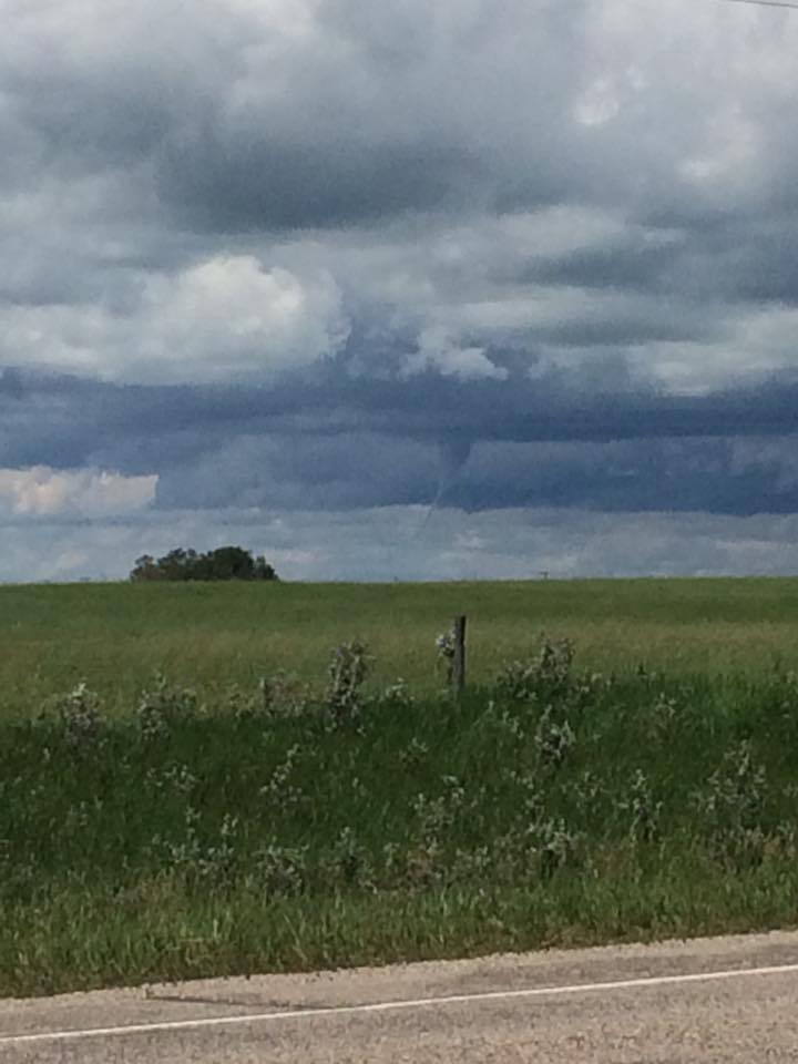 Incredible funnel cloud photos coming out of Arcola, SK this afternoon!