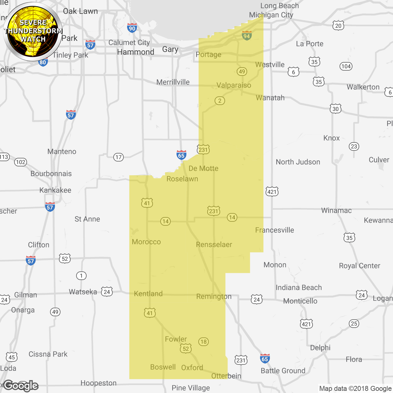 Severe Thunderstorm Watch Issued