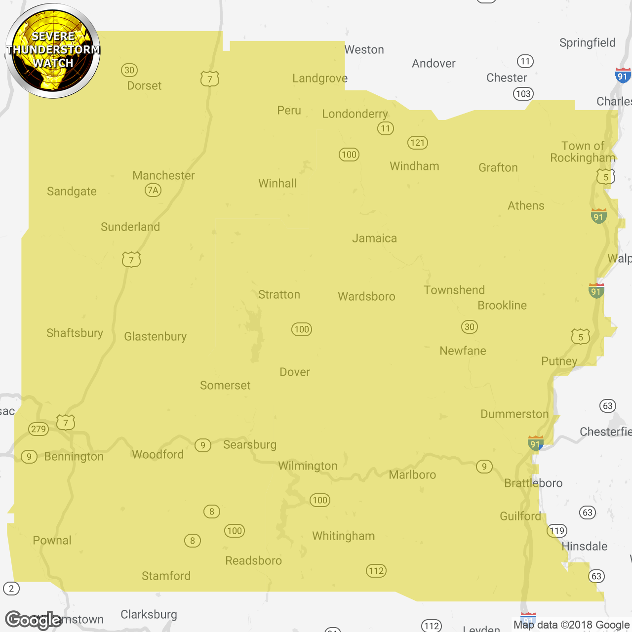 Severe Thunderstorm Watch Issued