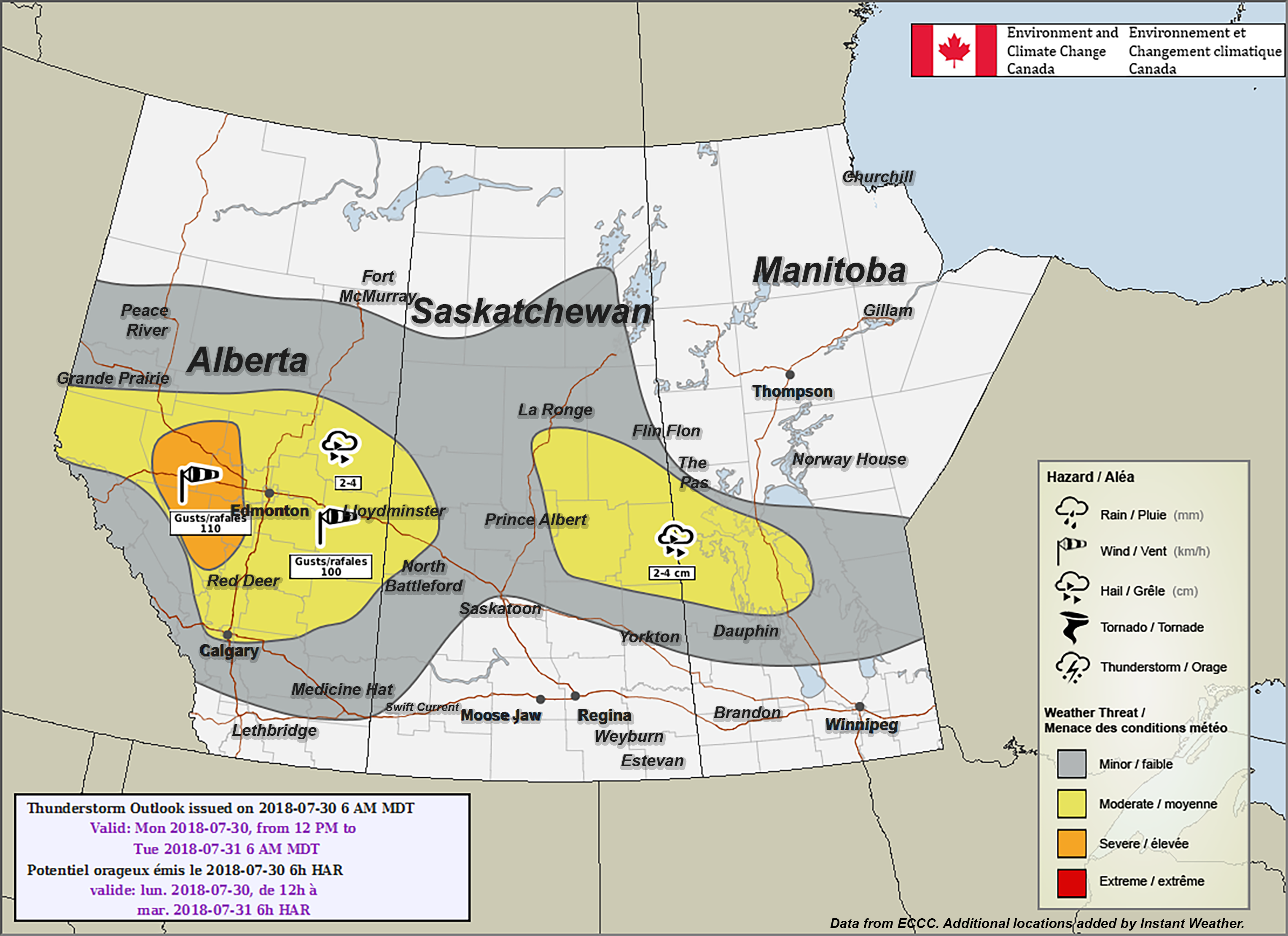 Edmonton, Red Deer & Lloydminster Included in Environment Canada's