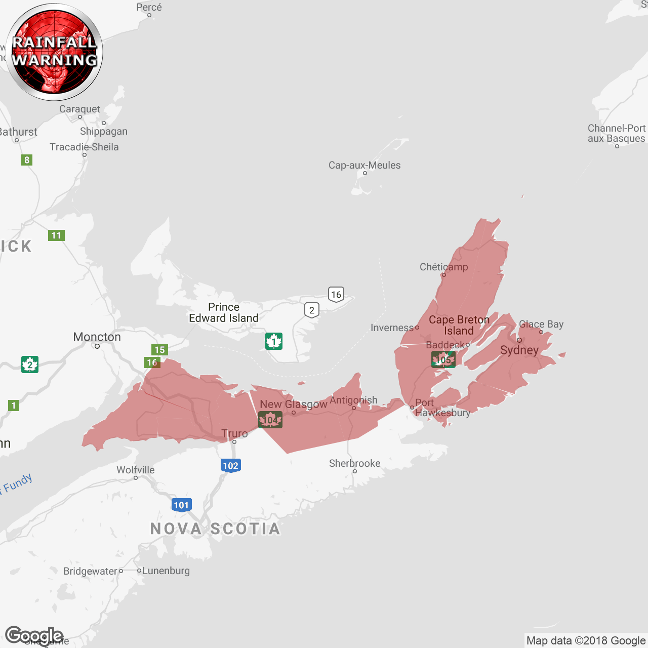 Rainfall Warning Issued