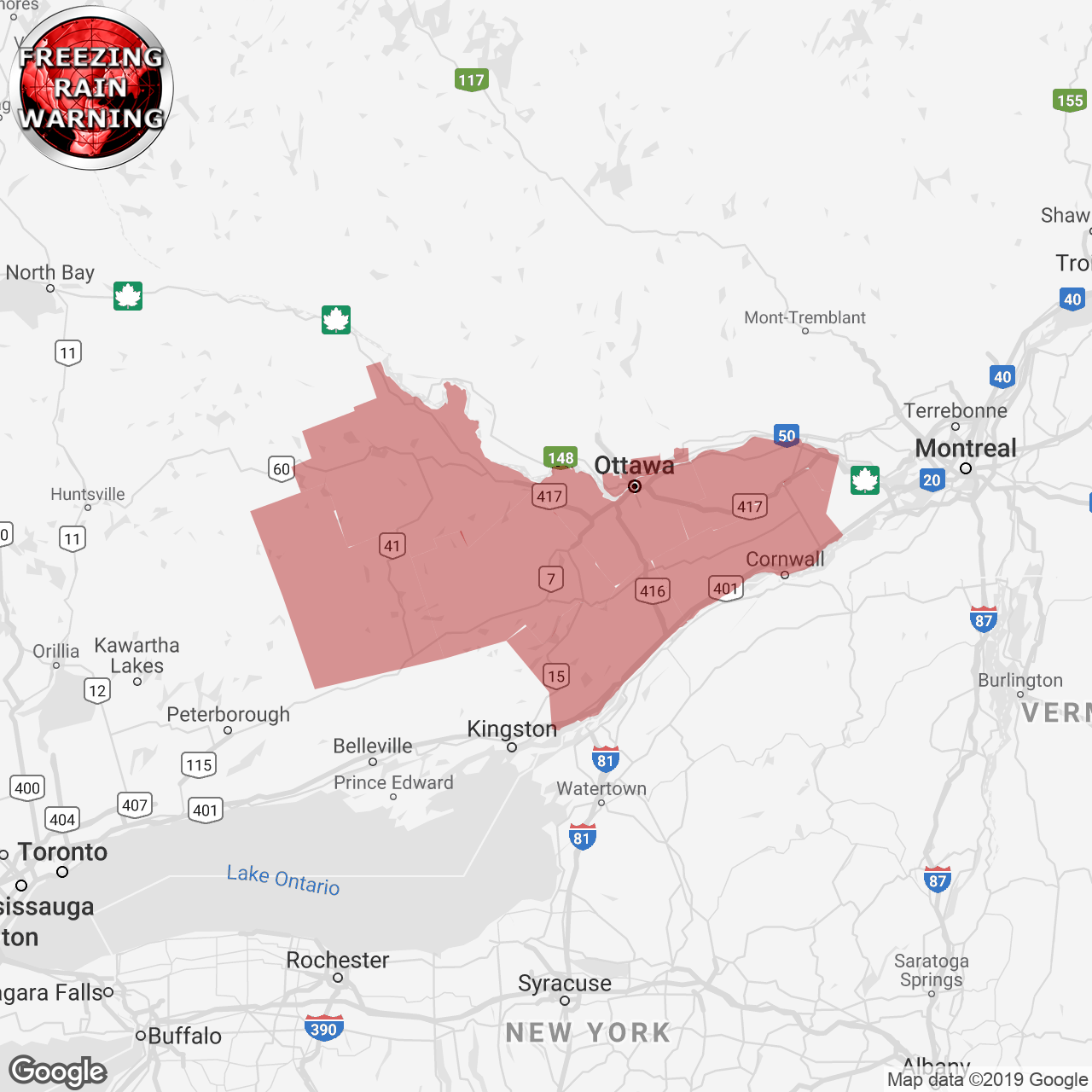 Freezing Rain Warning Issued