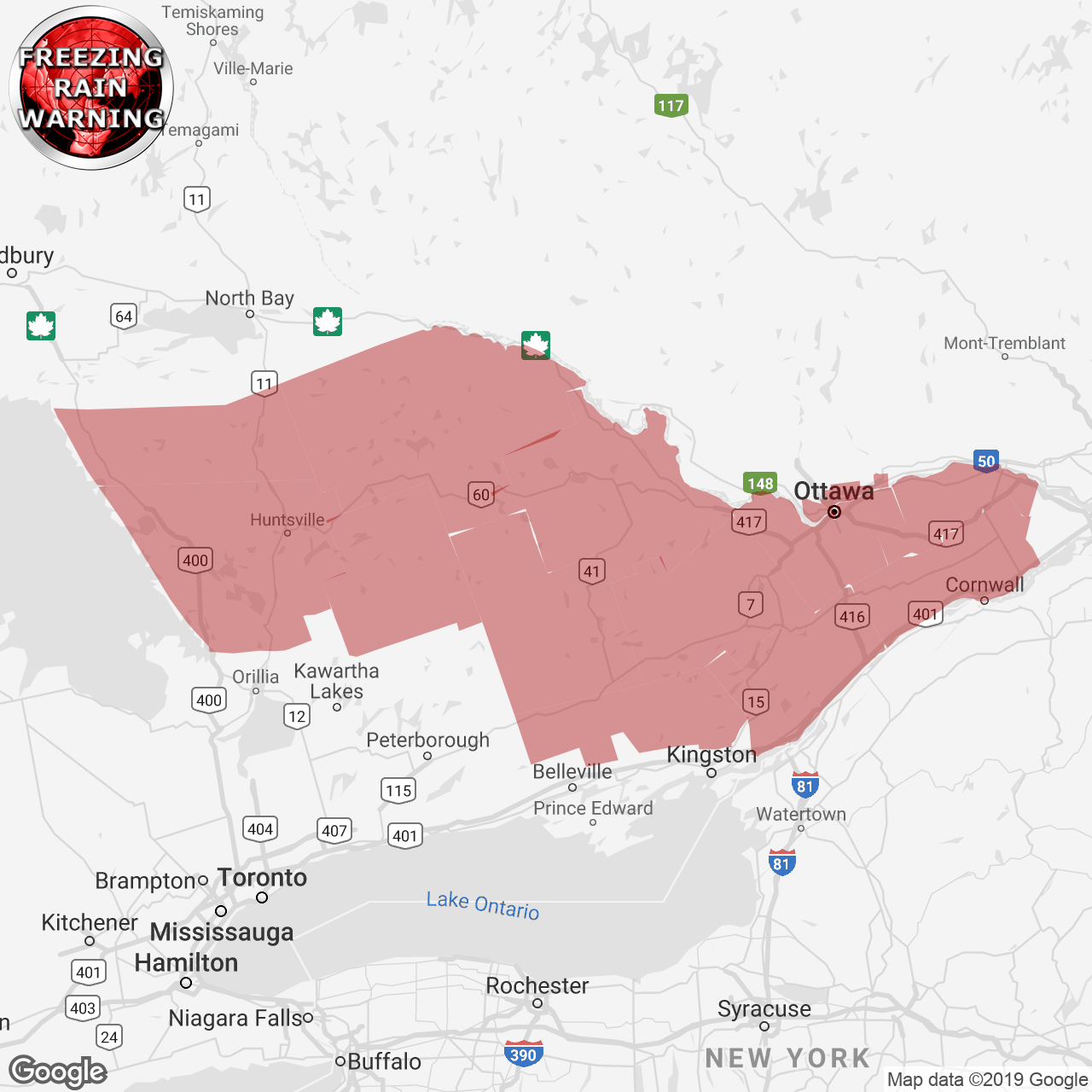 Freezing Rain Warning Issued