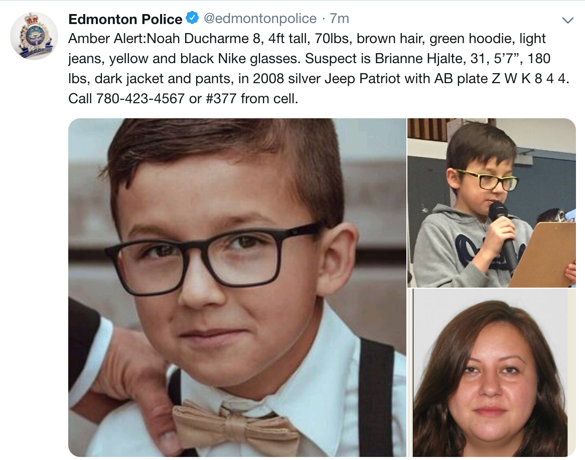 AMBER ALERT EDMONTON AREA