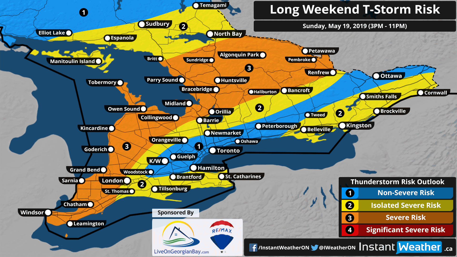 Risk of Severe Thunderstorms on Sunday Throughout Southern Ontario ...