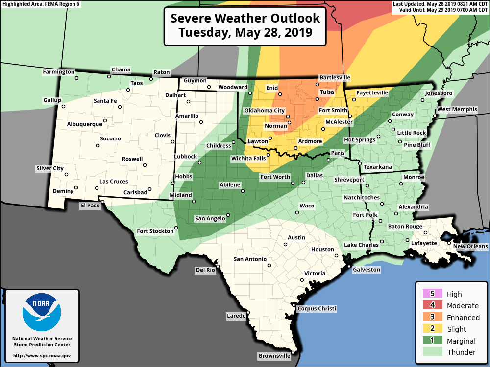 Moderate Severe Weather Risk For Tornadoes Damaging Wind Gusts Large