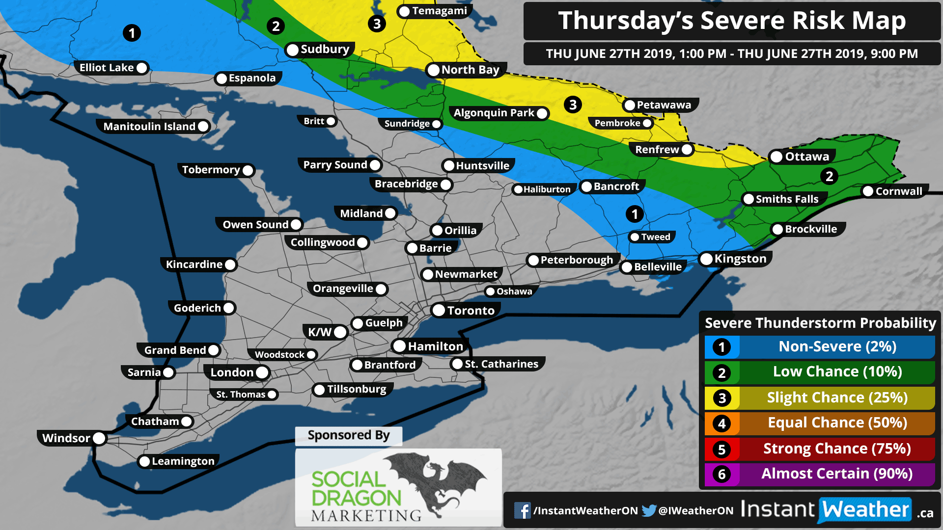 Slight Severe Thunderstorm Risk For Isolated Parts of Eastern Ontario
