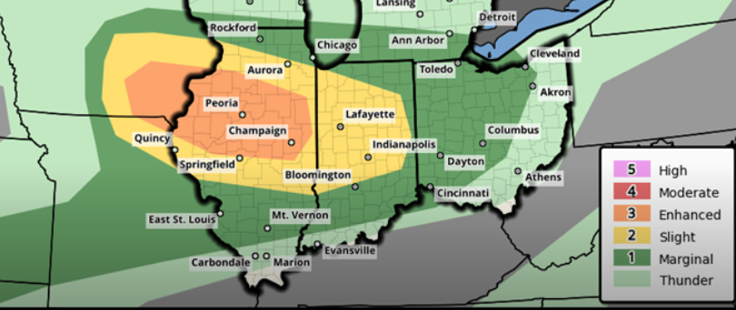 ILLINOIS: ENHANCED SEVERE RISK For Tornadoes, Damaging Wind Gusts ...