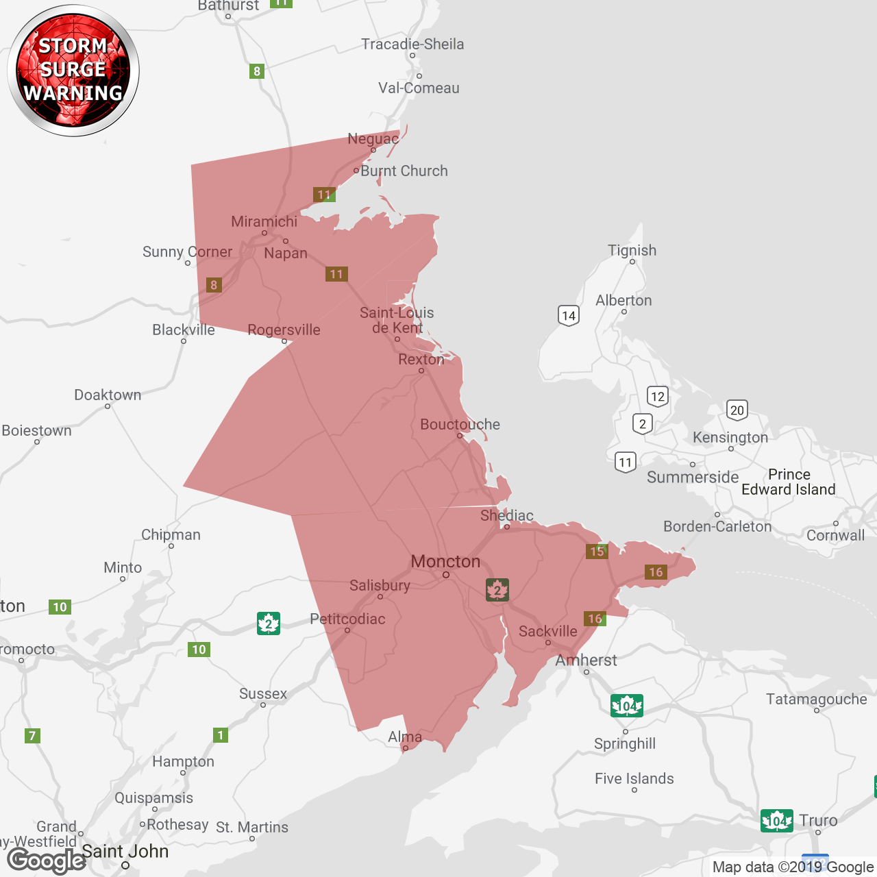 Storm Surge Warning Issued