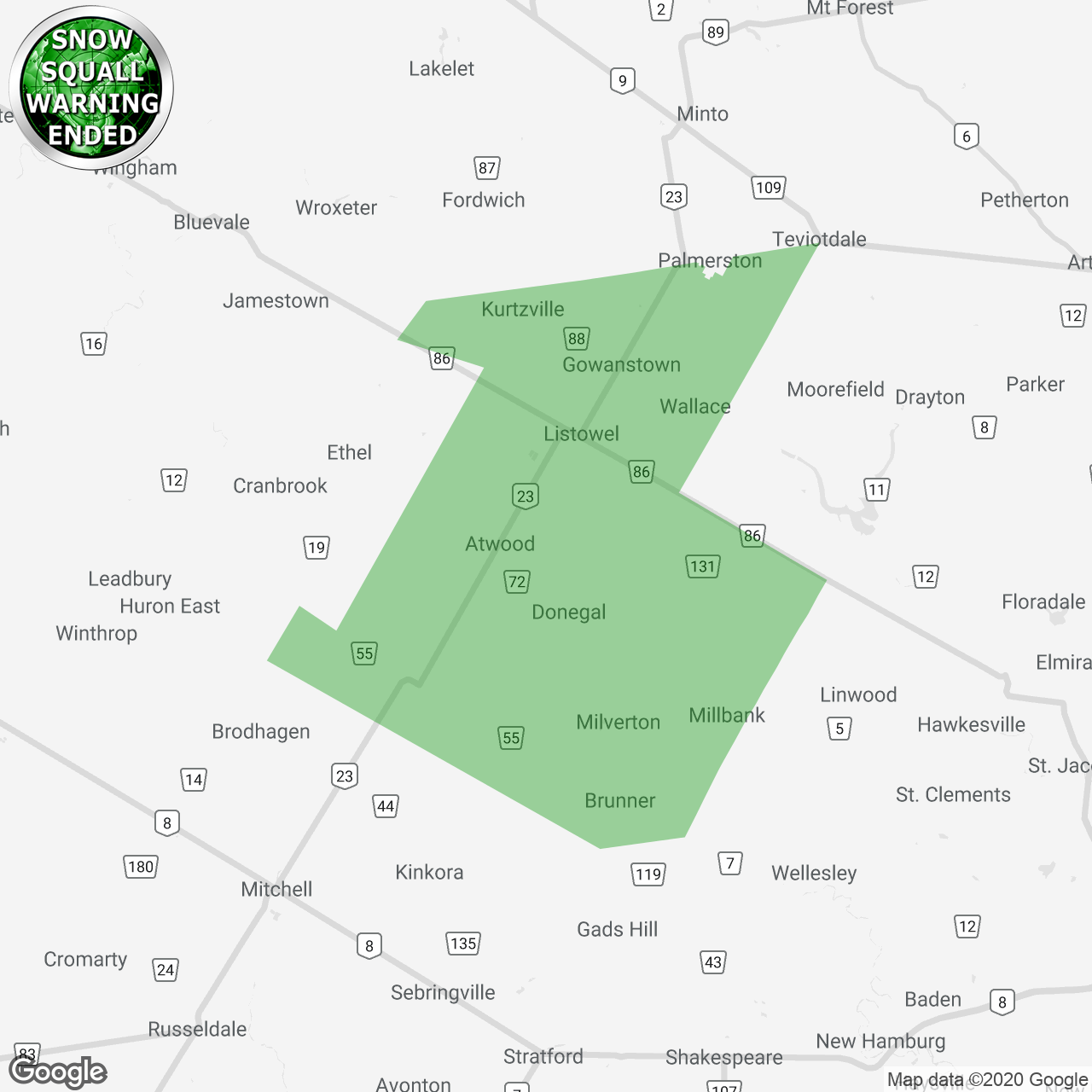 Snow Squall Warning Ended