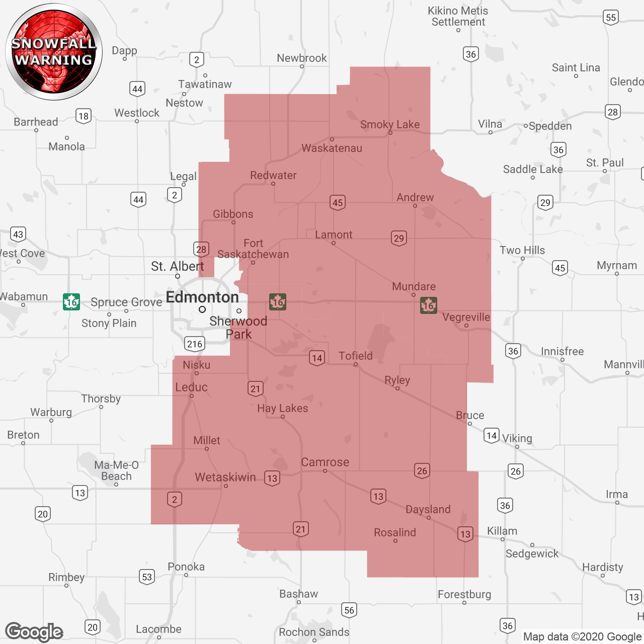 Snowfall Warning Issued