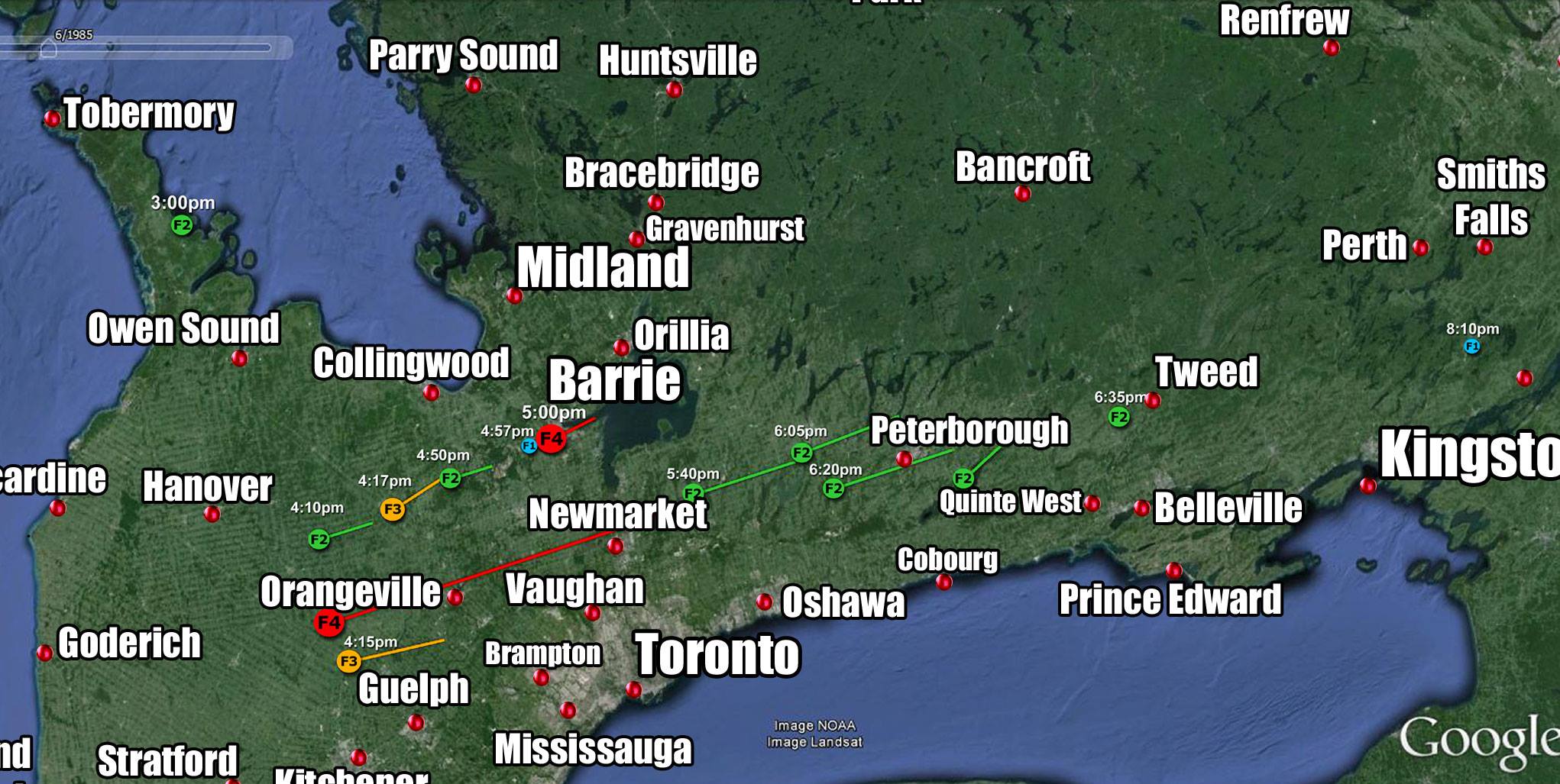 35 Years Ago Today 14 Tornadoes Touched Down Including Two F4 S The Longest Track Tornado In Canadian History