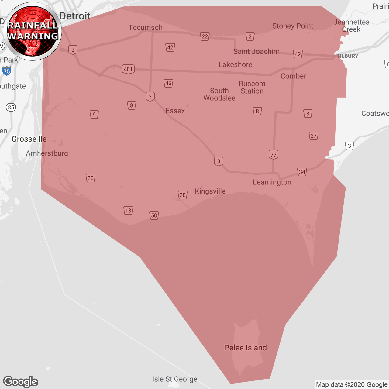 Rainfall Warning Issued