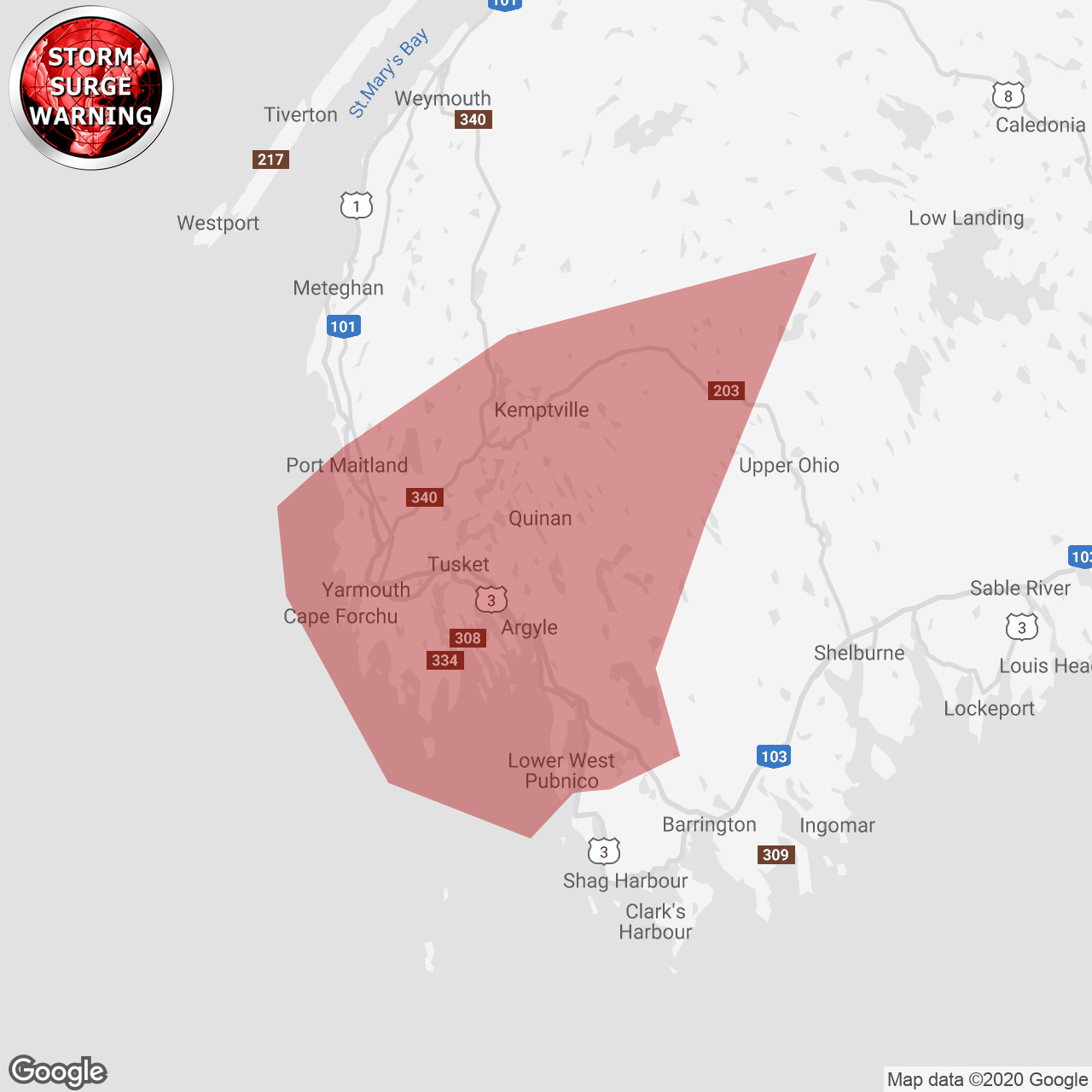 Storm Surge Warning Issued