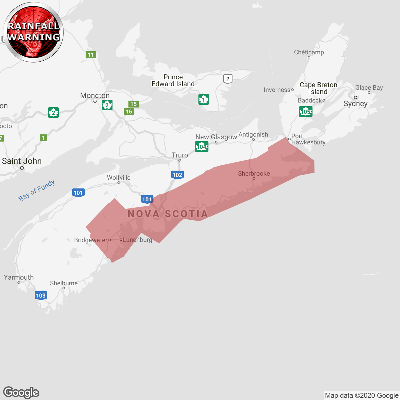 Rainfall Warning Issued