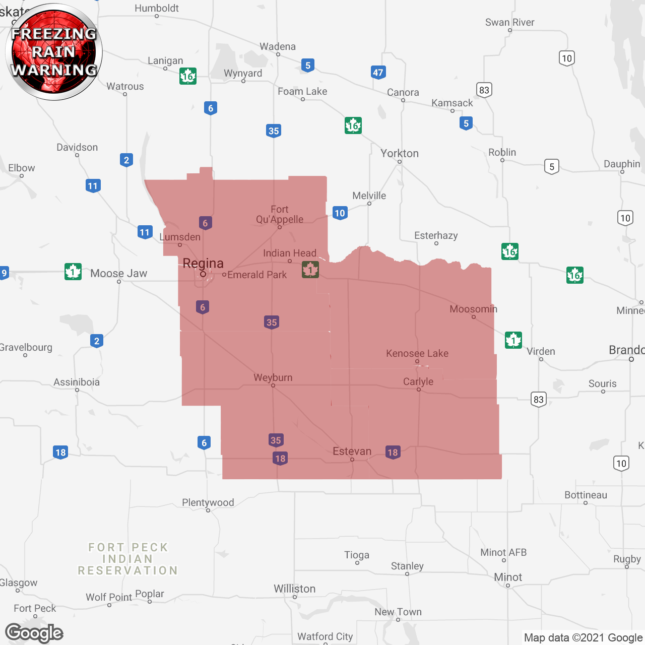 Freezing Rain Warning Issued