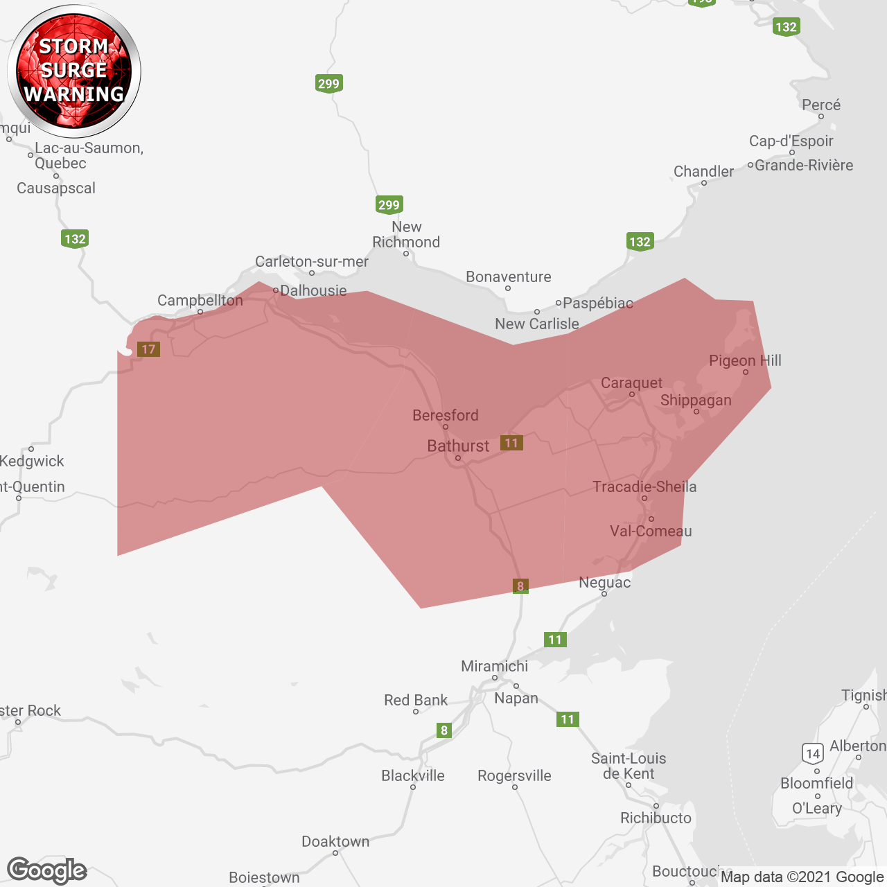 Storm Surge Warning Issued