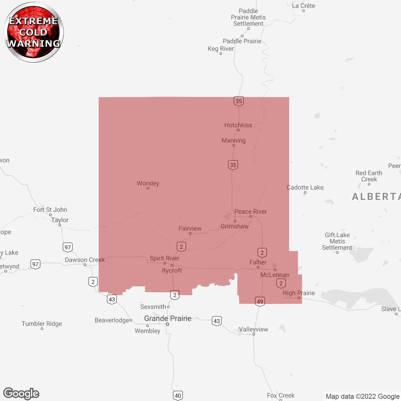 Extreme Cold Warning Issued