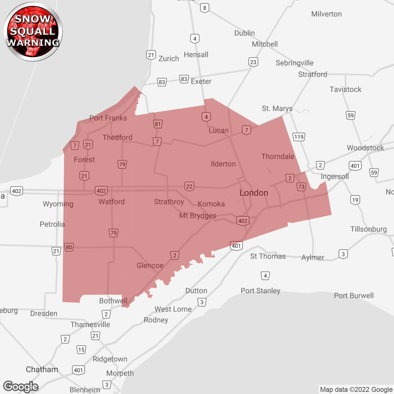 Snow Squall Warning Issued