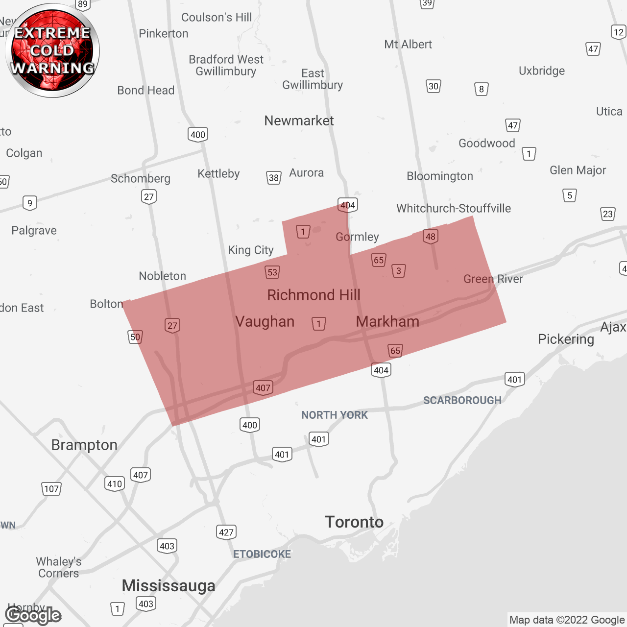 Extreme Cold Warning Issued