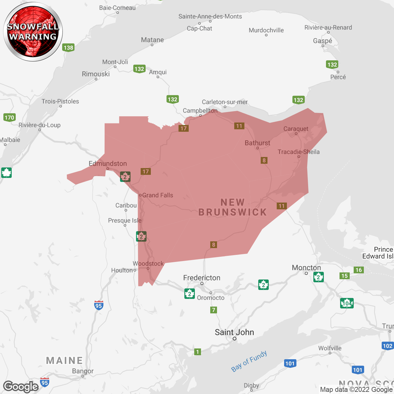 Snowfall Warning Issued