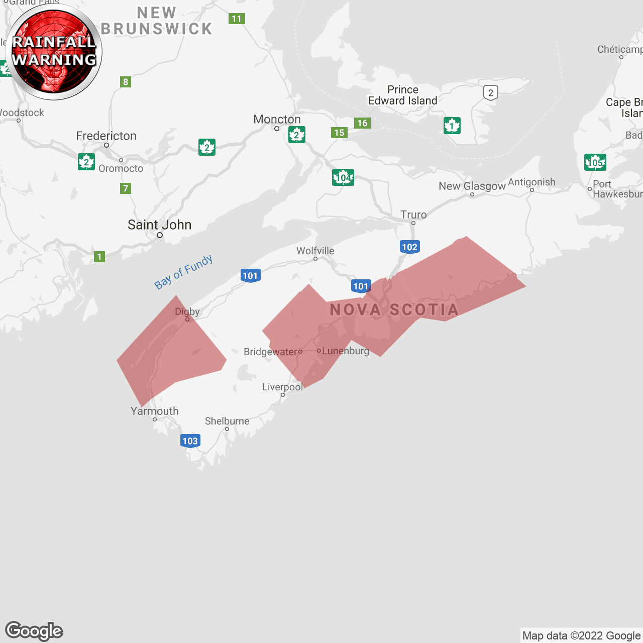 Rainfall Warning Issued