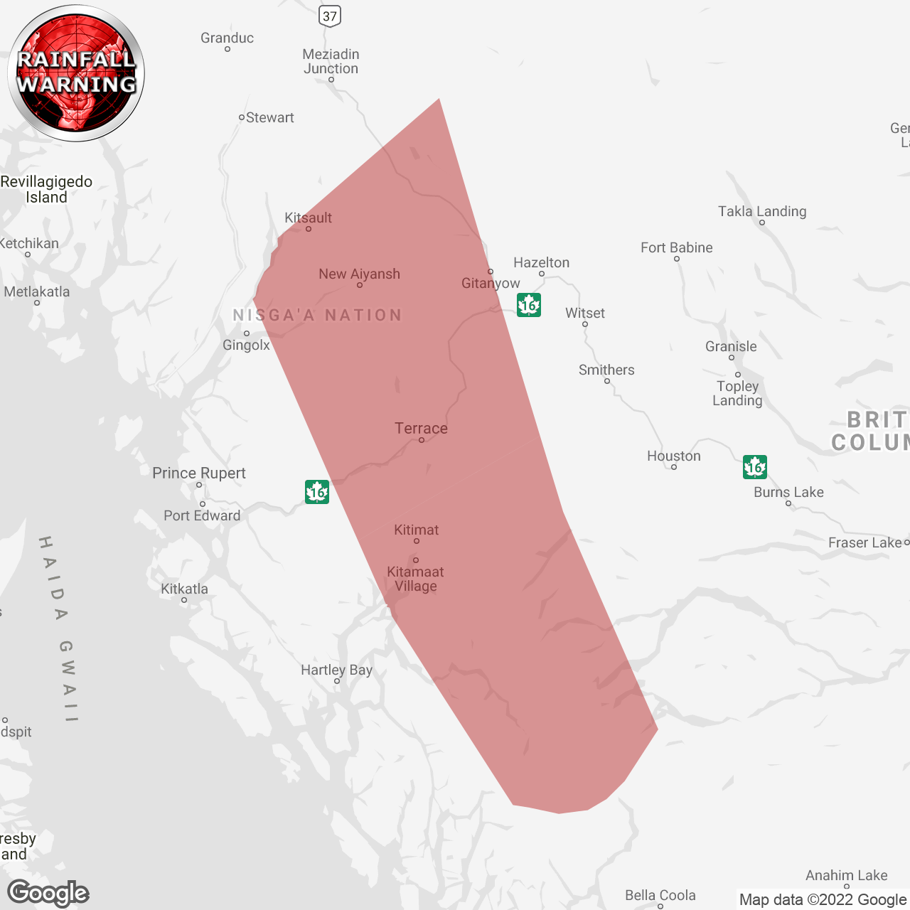 Rainfall Warning Issued