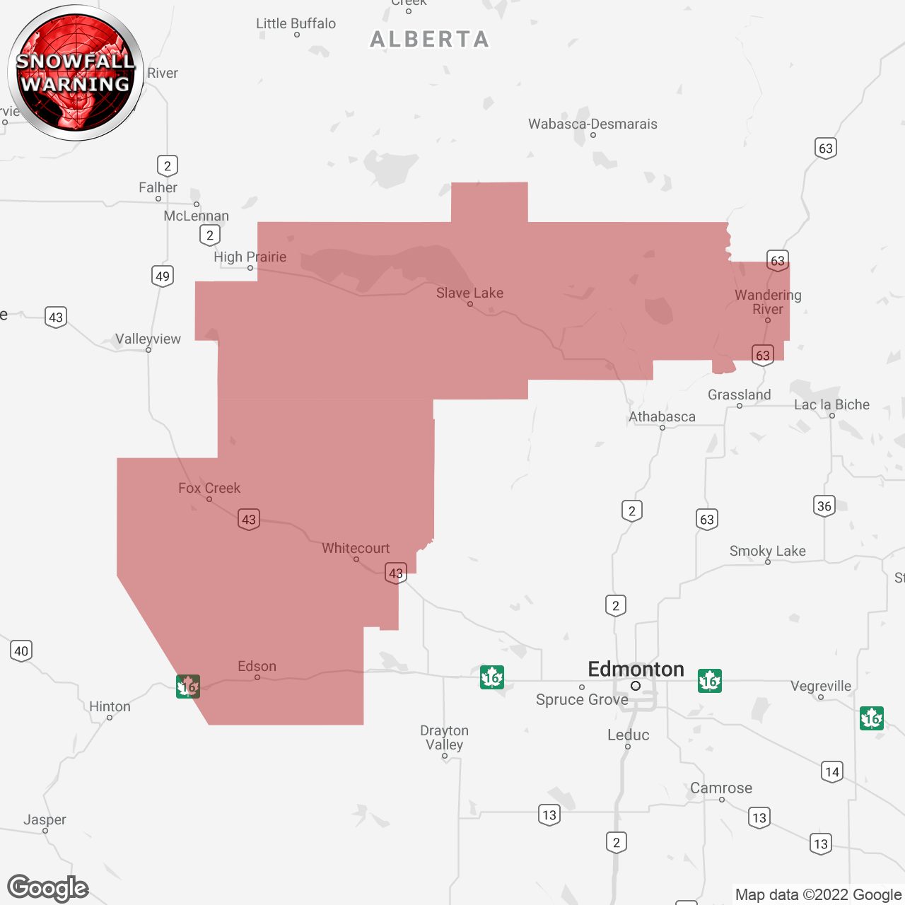 Snowfall Warning Issued