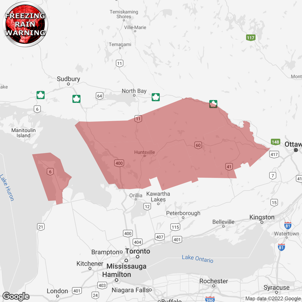 Freezing Rain Warning Issued