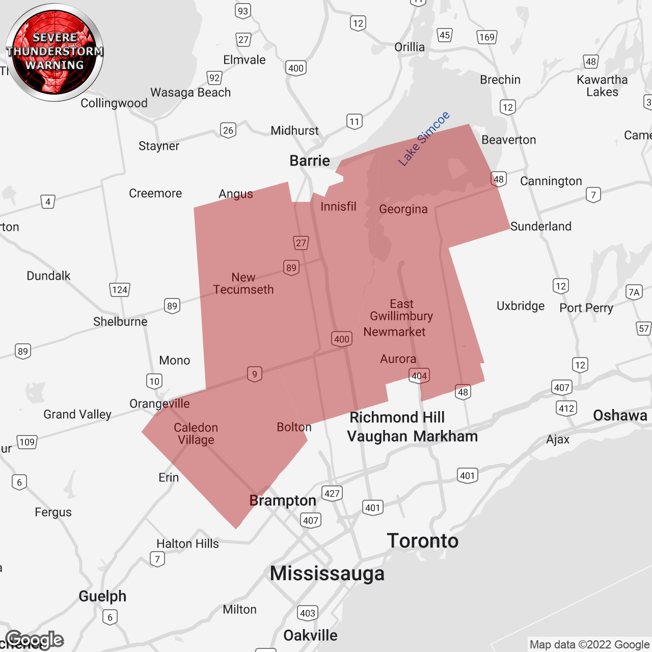 Severe Thunderstorm Warning Issued