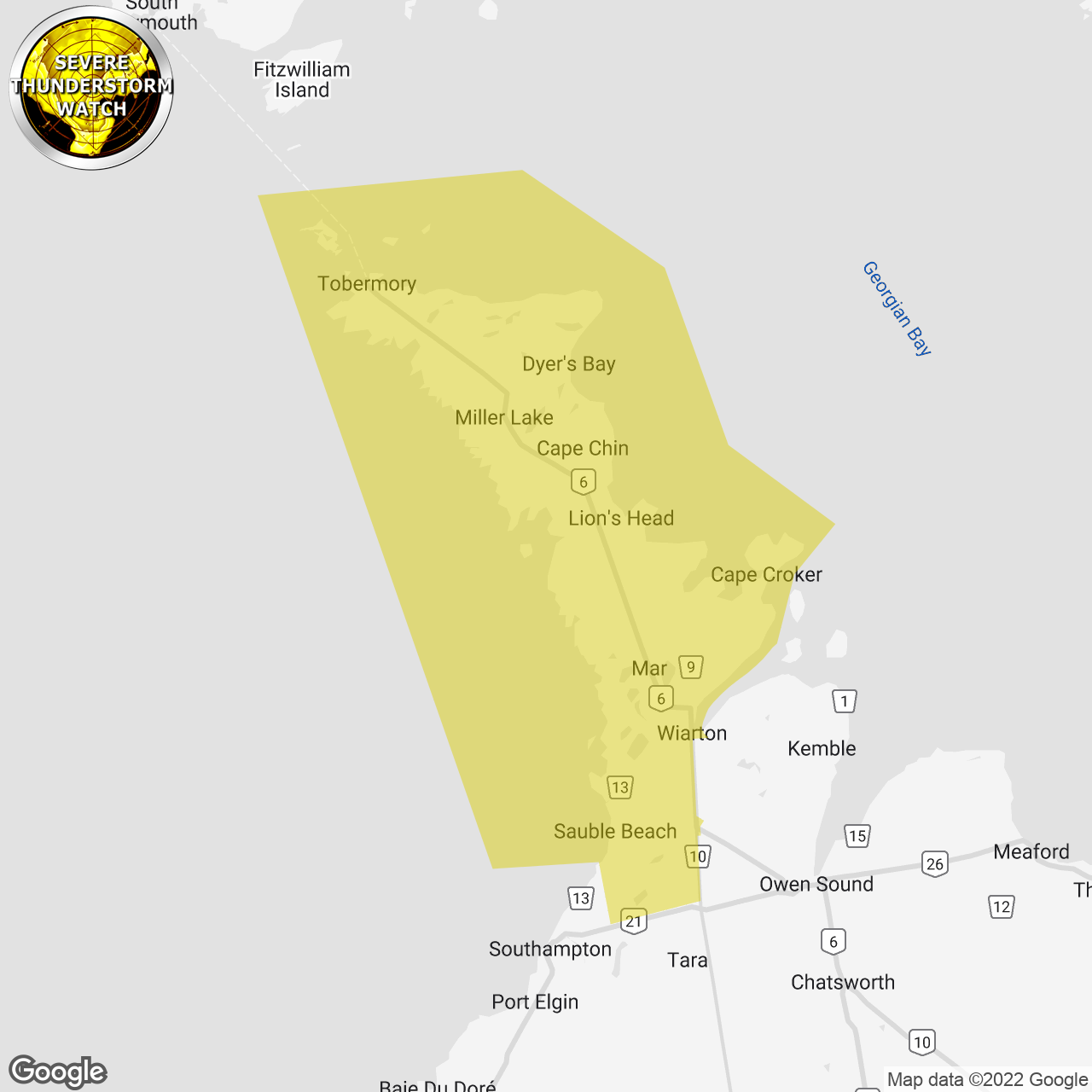 Severe Thunderstorm Watch Issued