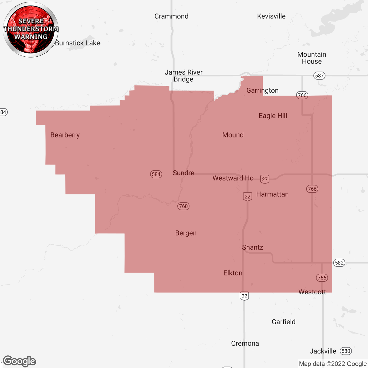 Severe Thunderstorm Warning Issued