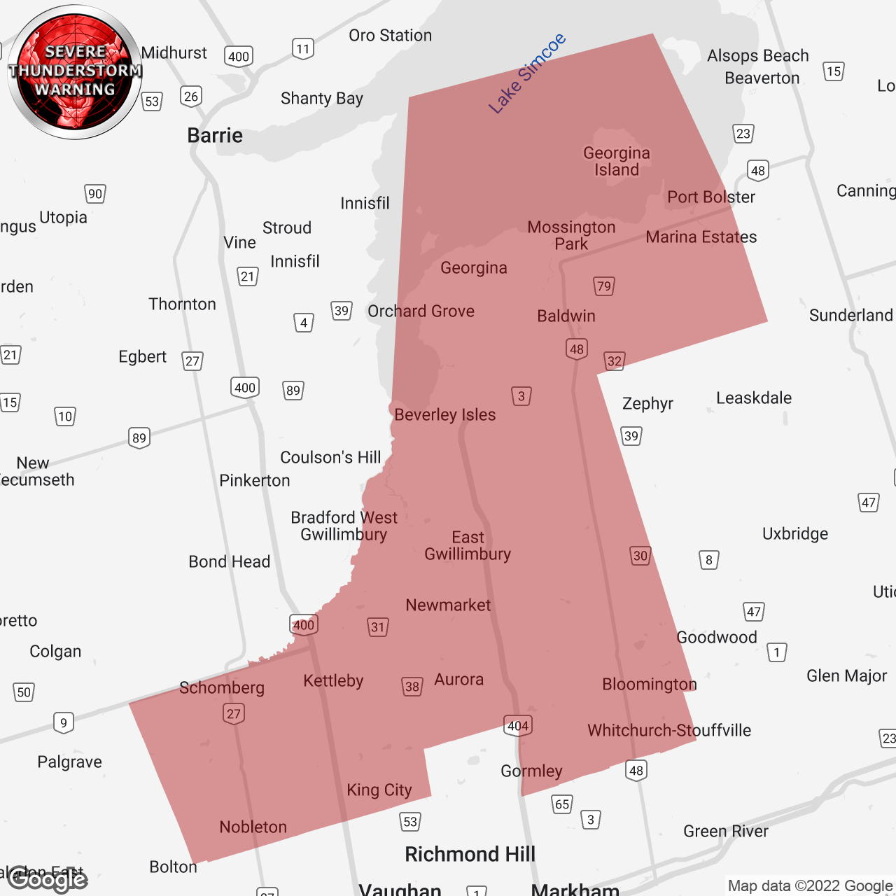 Severe Thunderstorm Warning Issued