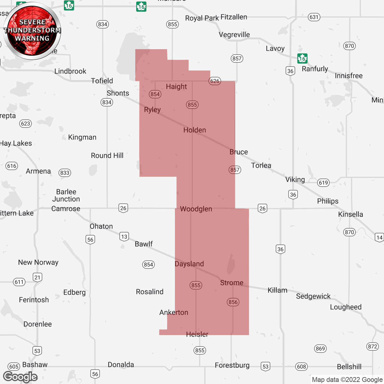 Severe Thunderstorm Warning Issued