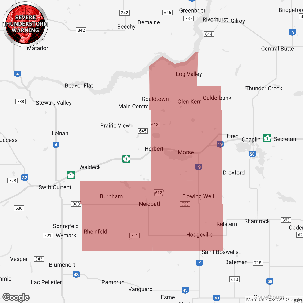 Severe Thunderstorm Warning Issued