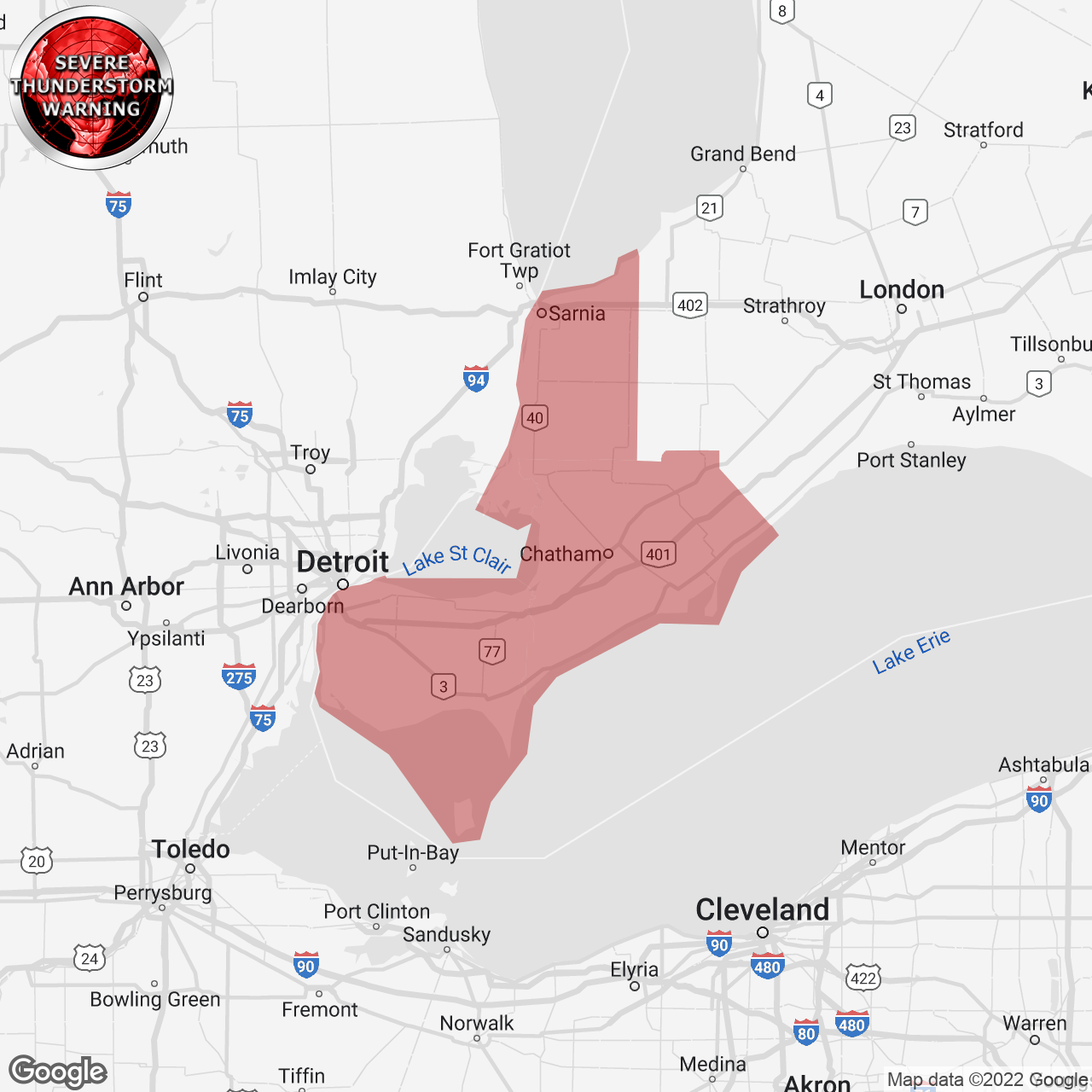 Severe Thunderstorm Warning Issued