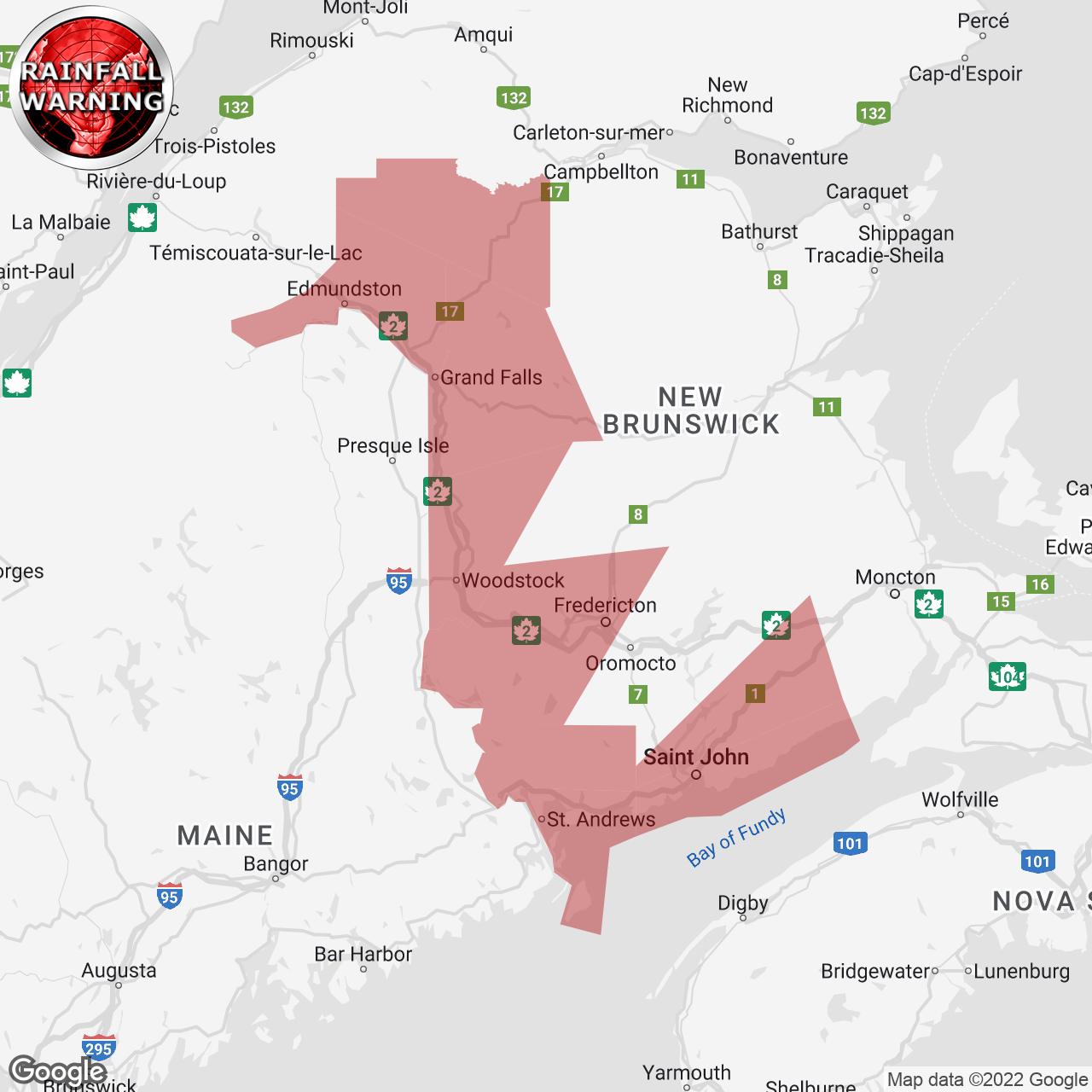 Rainfall Warning Issued