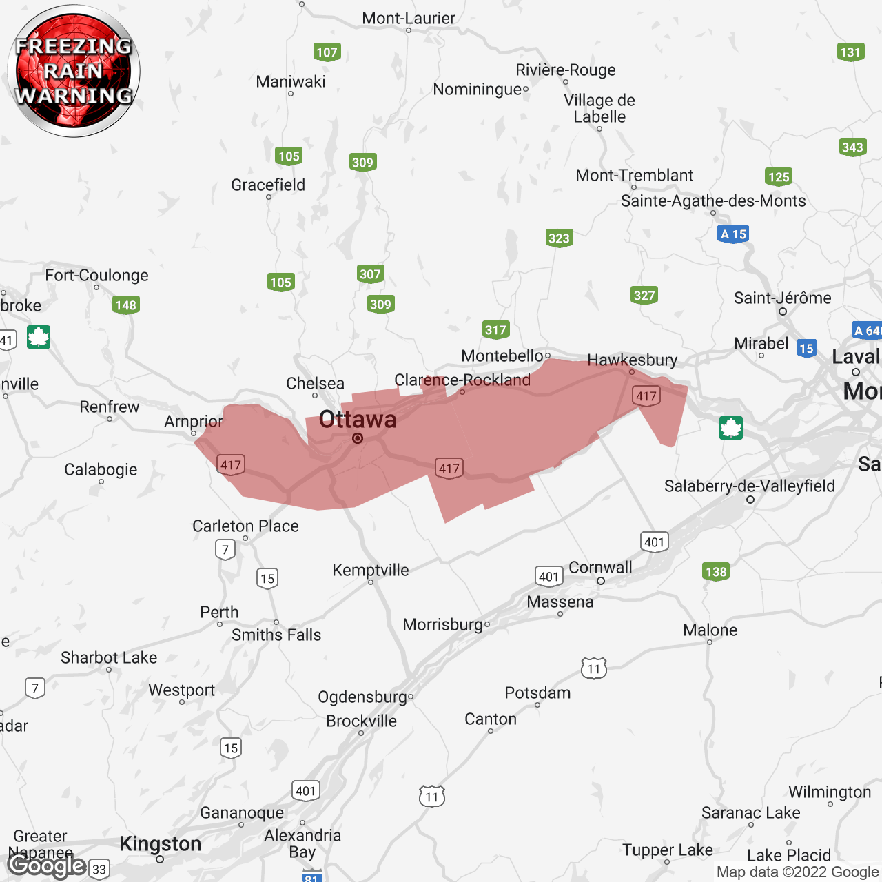 Freezing Rain Warning Issued