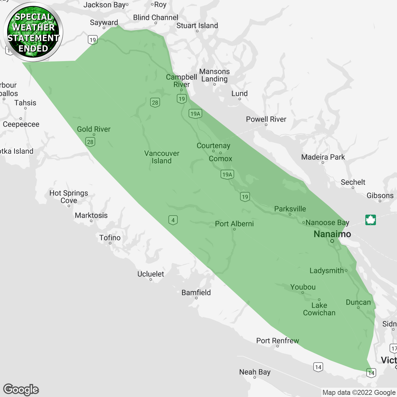 Special Weather Statement Ended