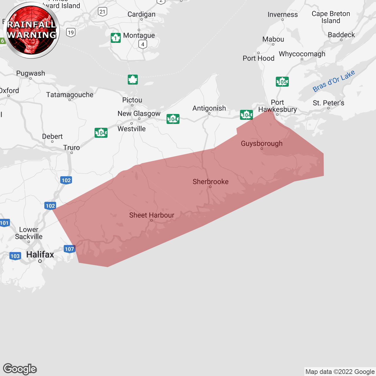 Rainfall Warning Issued