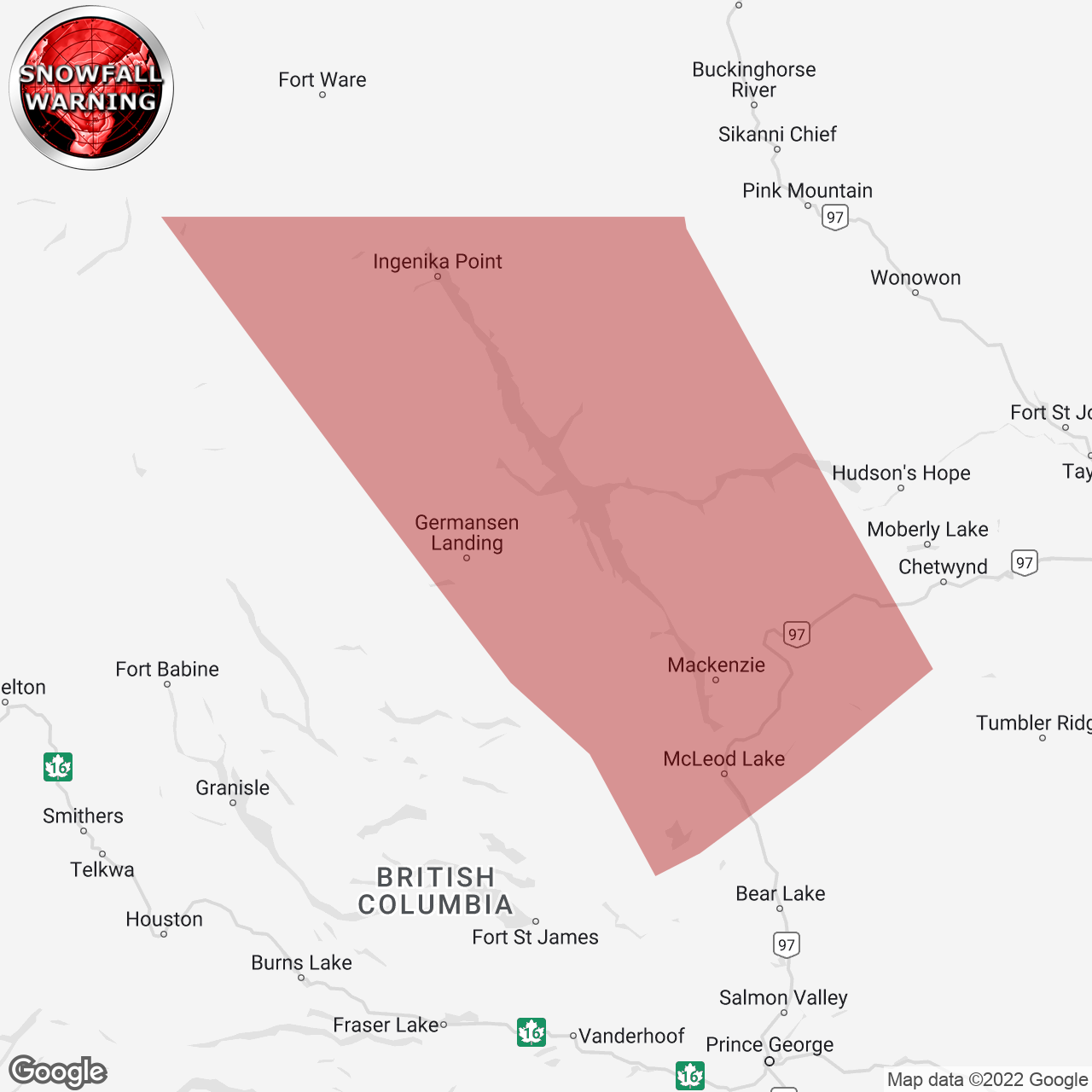 Snowfall Warning Issued